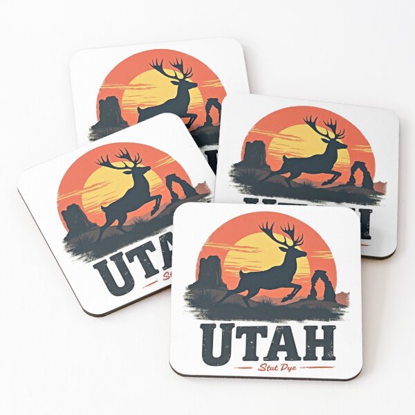 Item preview, Retro Sunset Utah Illustration | Vintage Desert Landscape Art | Classic Western Scenic Design designed and sold by PaintedPixels01.