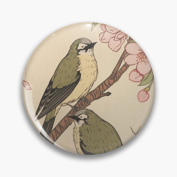 Item preview, Soft Japanese Ukiyo-e Mejiro Birds and Sakura Kacho-ga designed and sold by Vandy Fullam.