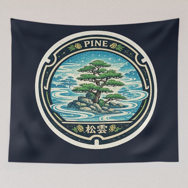 Item preview, Pine & Mist Rings Manhole Cover Art designed and sold by Planthem.