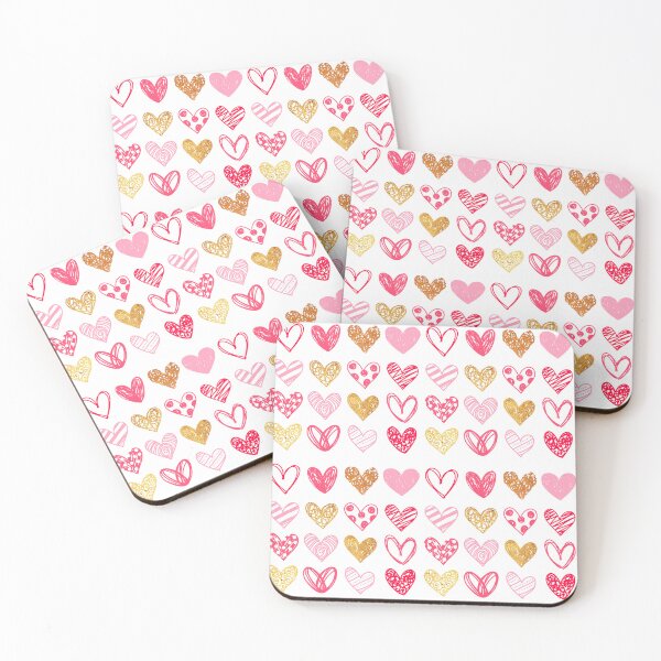 Item preview, Mixed Doodle Hearts Saint Valentine's Day - Cute Glitter & Textured Love Hearts Grid Art Print designed and sold by DesignArtist.ia.