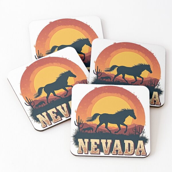 Item preview, Retro Vintage Sunset Nevada Illustration | Classic Desert Landscape Art | Americana Western Scenic Design designed and sold by PaintedPixels01.