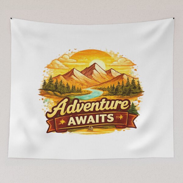 Item preview, Adventure Awaits – Mountain Exploration Art designed and sold by Pollock.