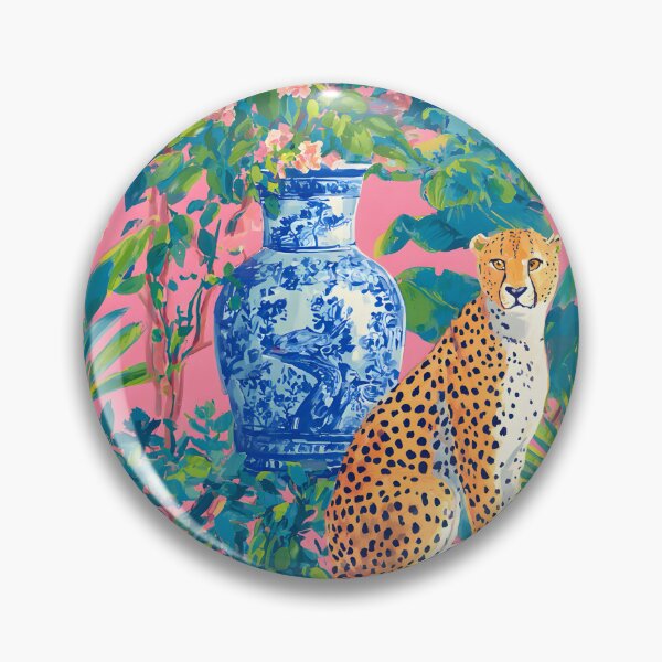 Item preview, Preppychertah on ginger jar in lush chinoiserie garden designed and sold by SophieClimaArt.
