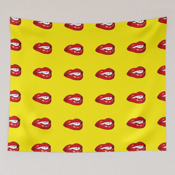 Item preview, Sexy biting lips throw pillow Face mask designed and sold by Zummi.