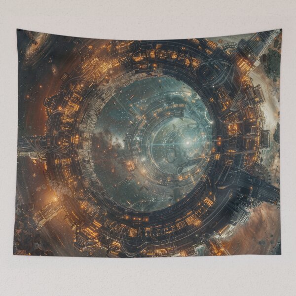 Item preview, Orbital Nexus — Space Station Artwork designed and sold by QuantumDrift.