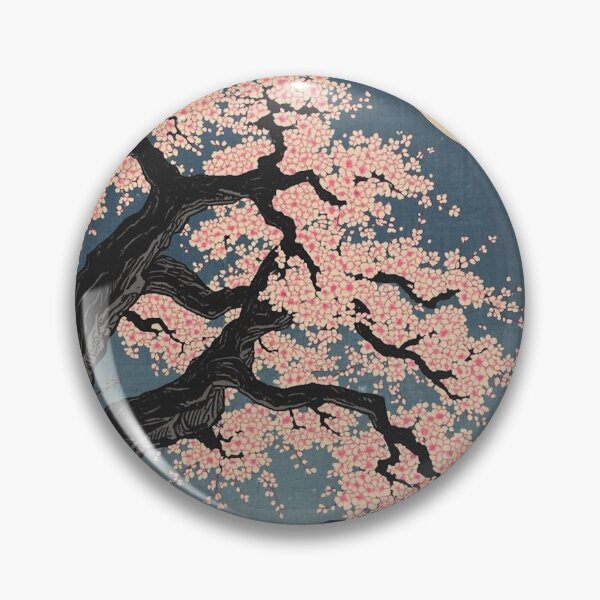 Item preview, Japanese Ukiyo-e Night Cherry Blossoms and Full Moon - Yozakura designed and sold by Vandy Fullam.