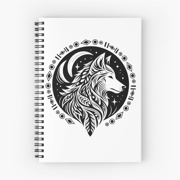 Item preview, Black Tribal Wolf Howling Moon - Minimalist Spirit Animal Tattoo Style Art. designed and sold by JoseFrancese.