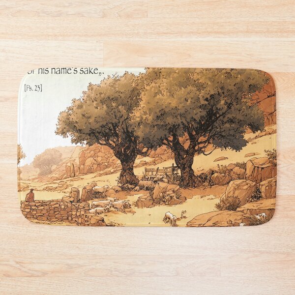 Item preview, Psalm 23:3 He Restores My Soul - Biblical Scripture Desert Art Print designed and sold by Banal25.