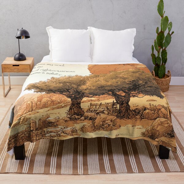 Item preview, Psalm 23:3 He Restores My Soul - Biblical Scripture Desert Art Print designed and sold by Banal25.