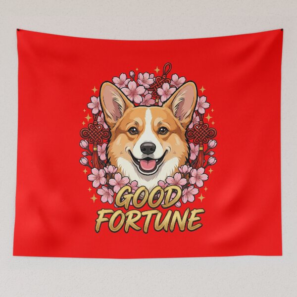 Item preview, Corgi Good Fortune Blossom designed and sold by Tong4130.