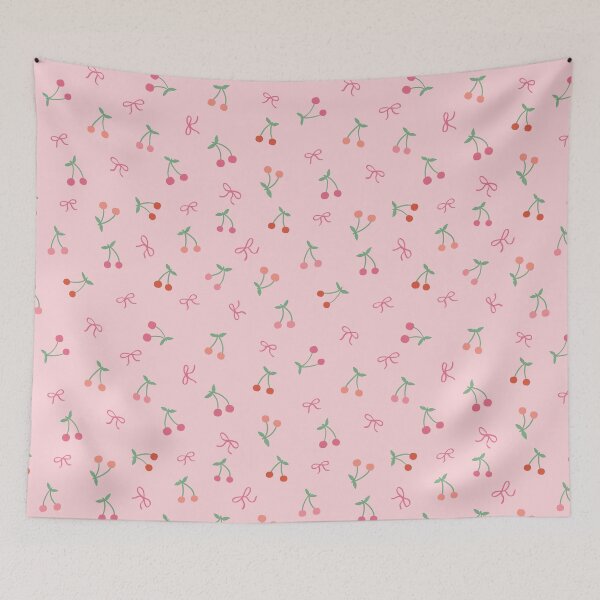 Item preview, Coquette tiny cherries and bows | Valentine cute pink design designed and sold by Illustrated by Nat.