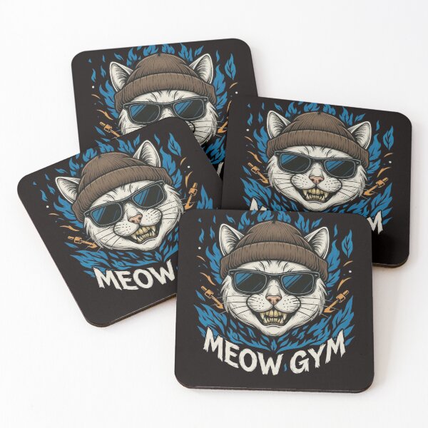 Item preview, Meow Gym - Hardcore Fitness Cat Mascot designed and sold by rjjvstudio26.