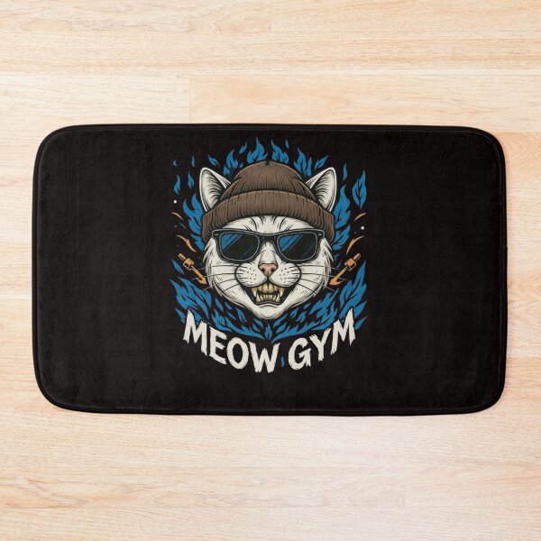 Item preview, Meow Gym - Hardcore Fitness Cat Mascot designed and sold by rjjvstudio26.