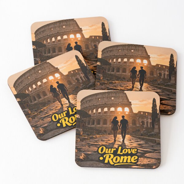 Item preview, Our Love Rome – Couple Walking Toward the Colosseum at Sunset designed and sold by FreeFromDefault.