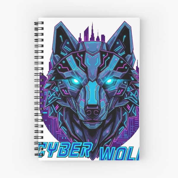 Item preview, Cyber Wolf – Neon Tech Illustration designed and sold by Pollock.