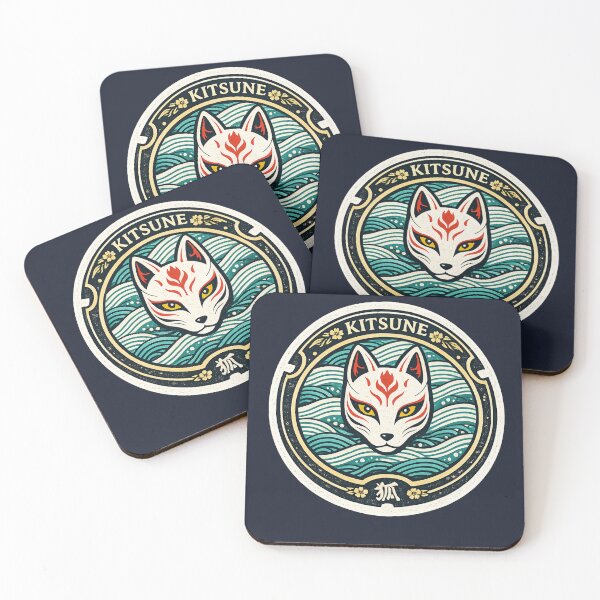 Item preview, Kitsune Seigaiha Manhole Cover Art designed and sold by Planthem.