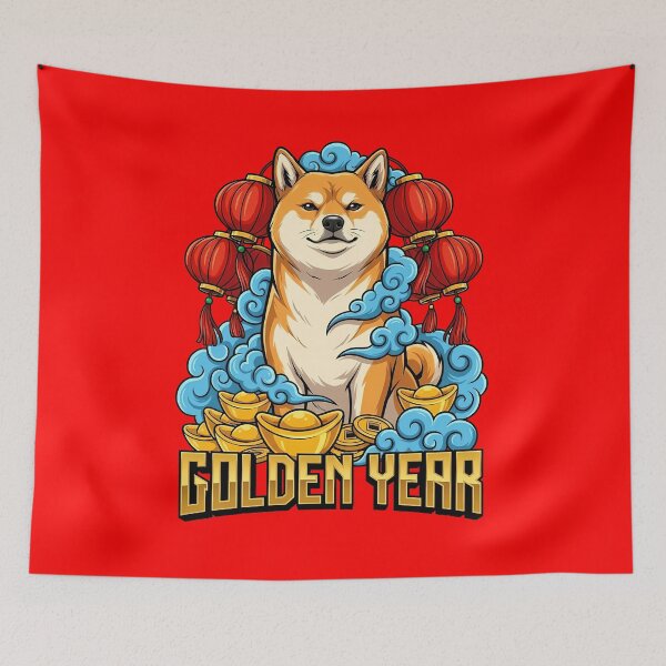 Item preview, Shiba Inu Golden Year Traditional designed and sold by Tong4130.