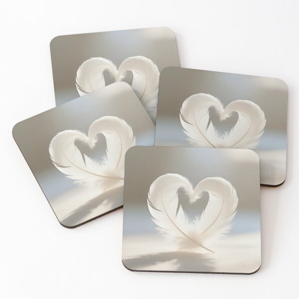 Item preview, White Feather Heart — Minimal Soft Aesthetic designed and sold by Soulharmony.