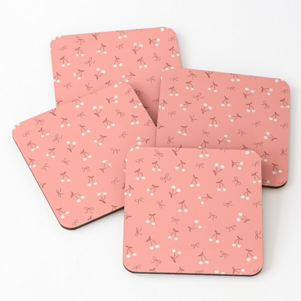 Item preview, Coquette tiny cherries and bows | Valentine cute coral design designed and sold by Illustrated by Nat.