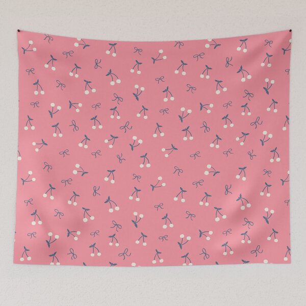 Item preview, Coquette tiny cherries and bows | Valentine cute warm pink design designed and sold by Illustrated by Nat.