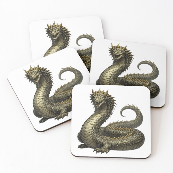 Item preview, Basilisk Mythical Creature Art — Legendary Serpent King Fantasy Illustration | Power & Dark Magic Symbol designed and sold by AlexLineArt.