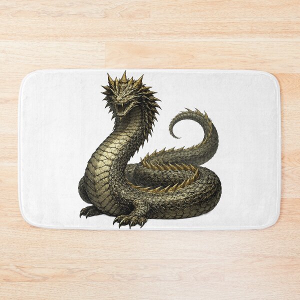 Item preview, Basilisk Mythical Creature Art — Legendary Serpent King Fantasy Illustration | Power & Dark Magic Symbol designed and sold by AlexLineArt.