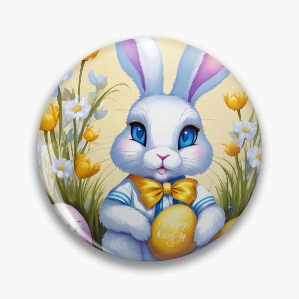 Item preview, A little white Easter bunny with his eggs. designed and sold by MissYouONLY.