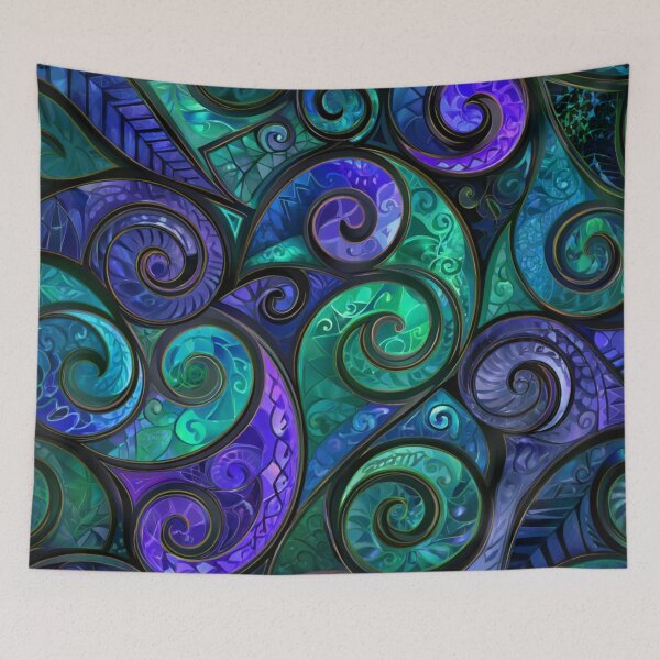 Item preview, New Zealand Māori Paua Pattern Koru Design 777 designed and sold by GrinGalore.