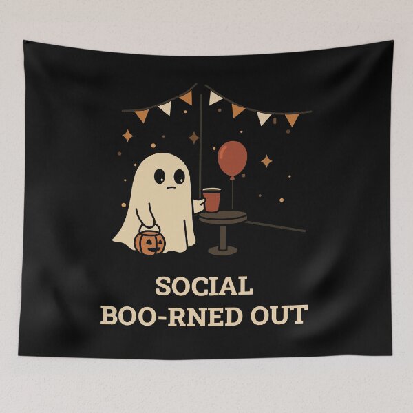 Item preview, Social Boo-rned Out – Socially Exhausted Ghost Aesthetic Design designed and sold by dailycassim.
