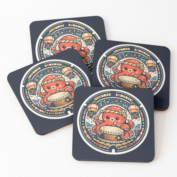 Item preview, Octopus Taiko Matsuri – Japanese Manhole Cover Art designed and sold by Planthem.