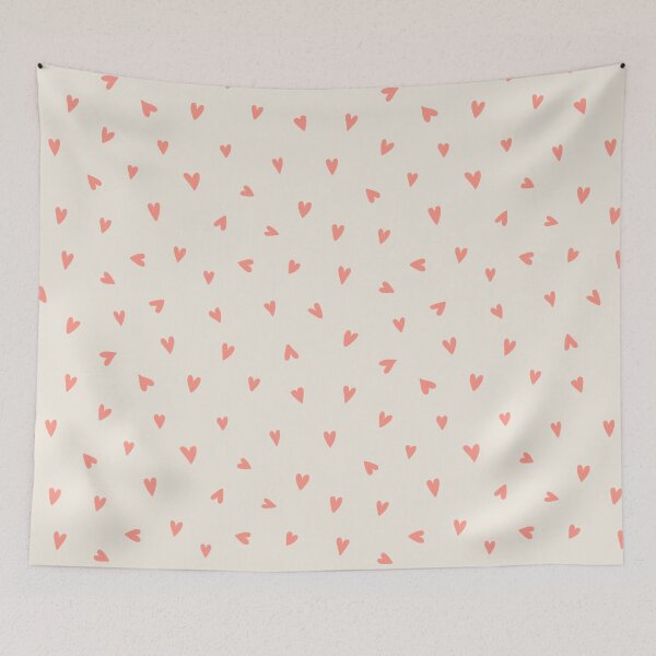 Item preview, Tiny tossed hearts | Valentine coquette cute coral and cream design designed and sold by Illustrated by Nat.