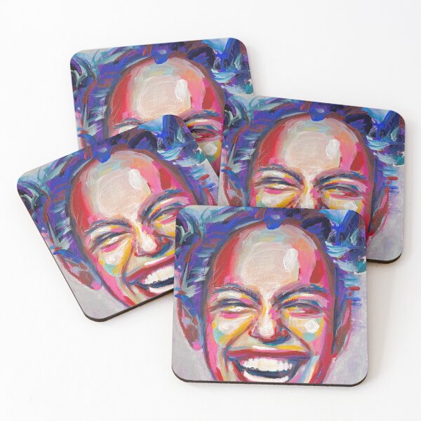 Item preview, Laughing Woman – Colorful Expressive Portrait Art | Modern Abstract Female Face designed and sold by MontekkiArt.