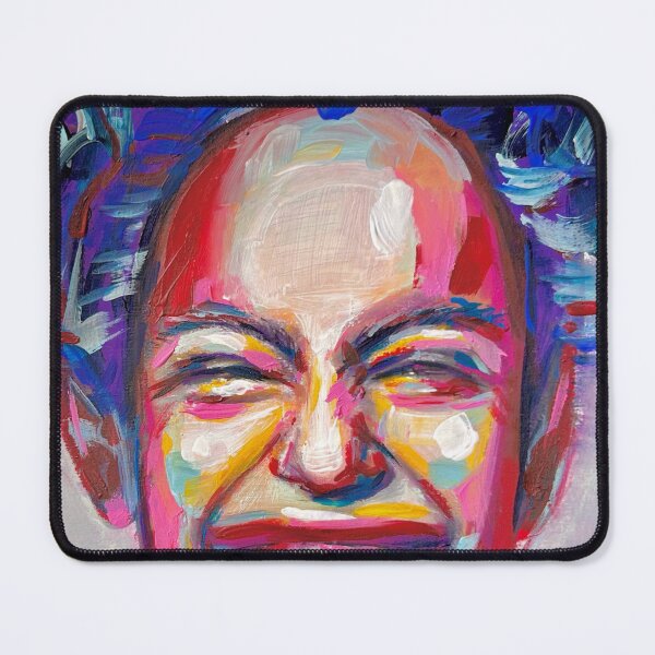 Item preview, Laughing Woman – Colorful Expressive Portrait Art | Modern Abstract Female Face designed and sold by MontekkiArt.