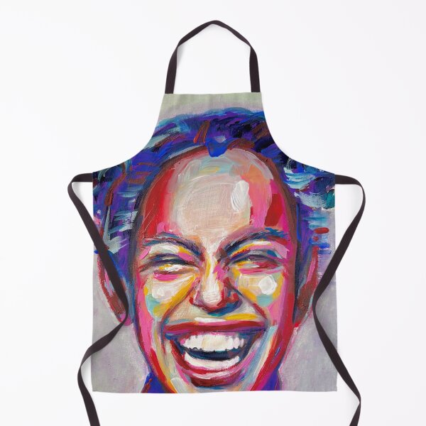 Item preview, Laughing Woman – Colorful Expressive Portrait Art | Modern Abstract Female Face designed and sold by MontekkiArt.