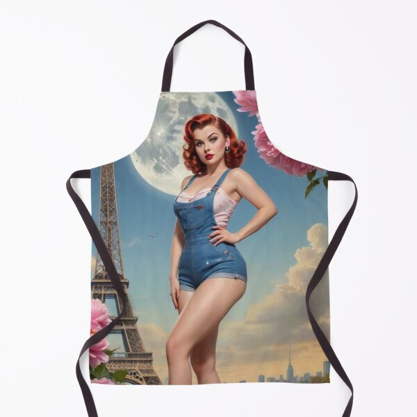 Item preview, Celestial Gardener: Giant Surreal 50s Pin-Up Watering the Moon – Pop Surrealism Art designed and sold by MissSaylor.