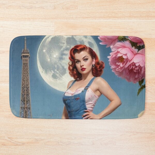 Item preview, Celestial Gardener: Giant Surreal 50s Pin-Up Watering the Moon – Pop Surrealism Art designed and sold by MissSaylor.