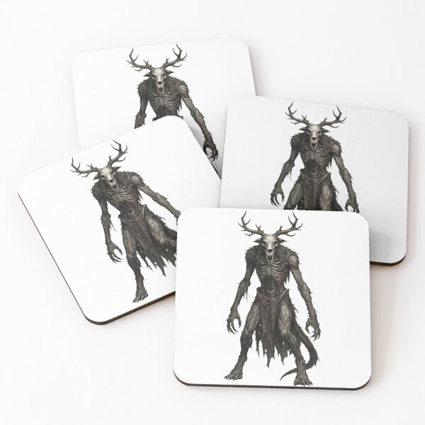 Item preview, Wendigo Mythical Creature Art — Dark Forest Spirit Horror Illustration | Ancient Curse & Fear Symbol designed and sold by AlexLineArt.