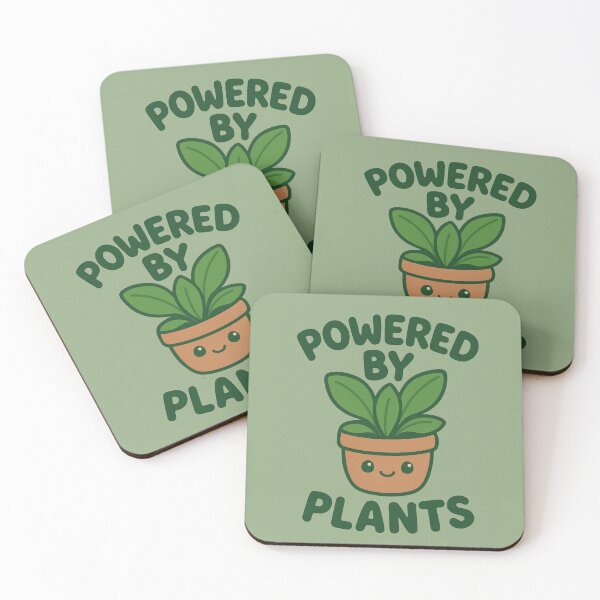 Item preview, Powered by Plants | Cute Plant Based Quote Art | Vegan Kawaii Food Design designed and sold by TinyGrumbles.