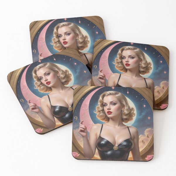 Item preview, The Flower Moon: Noir Tarot Art Deco Pin-Up – 1920s Femme Fatale designed and sold by MissSaylor.