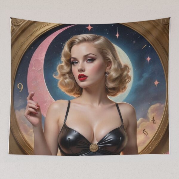 Item preview, The Flower Moon: Noir Tarot Art Deco Pin-Up – 1920s Femme Fatale designed and sold by MissSaylor.