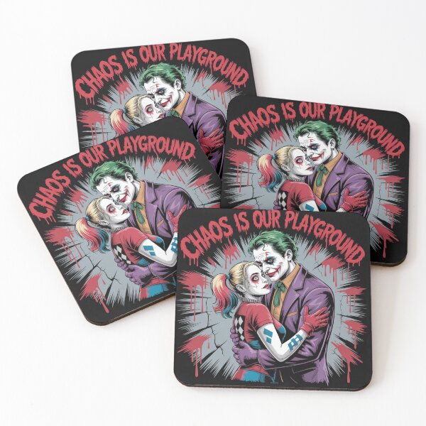 Item preview, Chaos Is Our Playground - Joker and Harley Quinn Intense Embrace Art designed and sold by Midnight Veil Designs.