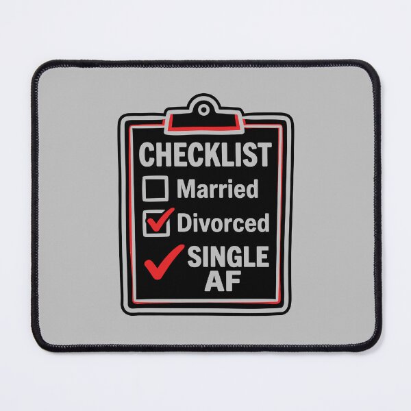 Item preview, Funny Divorce Checklist Single AF Status Update Humor designed and sold by Design By Niko.