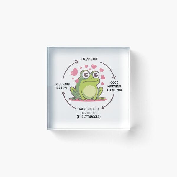 Item preview, Cute Frog Daily Love Cycle Illustration designed and sold by MonkiFlipp.