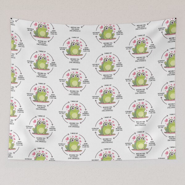 Item preview, Cute Frog Daily Love Cycle Illustration designed and sold by MonkiFlipp.