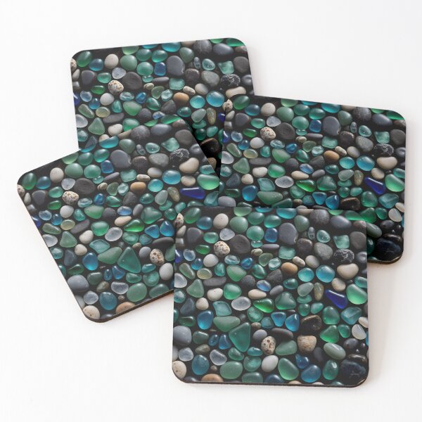 Item preview, Ocean Treasures Collection of Polished Sea Glass and Smooth Beach Pebbles in Coastal Colors designed and sold by Arcadia World.