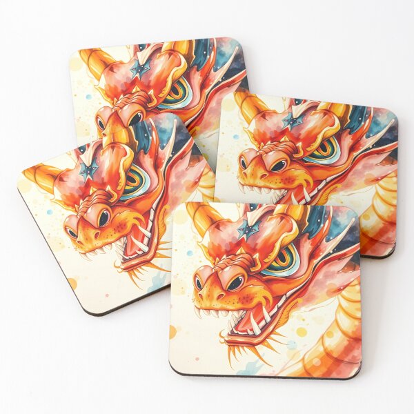Item preview, Vibrant Dragon Head with Fiery Colors designed and sold by cuprum.
