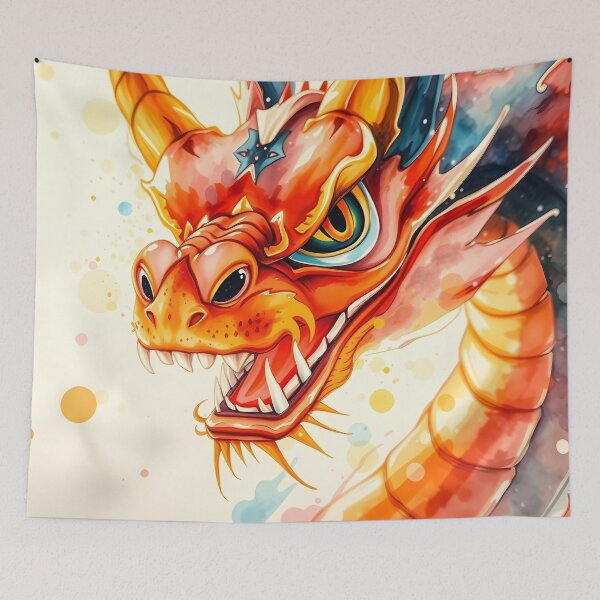 Item preview, Vibrant Dragon Head with Fiery Colors designed and sold by cuprum.