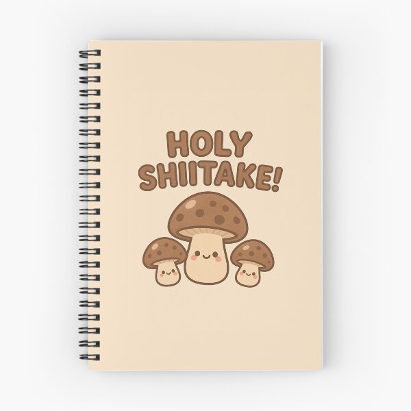 Item preview, Holy Shiitake! Cute Mushroom Pun Art | Funny Kawaii Food Illustration designed and sold by TinyGrumbles.