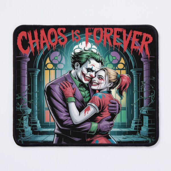 Item preview, Chaos Is Forever - Joker and Harley Quinn Gothic Cathedral Embrace Art designed and sold by Midnight Veil Designs.