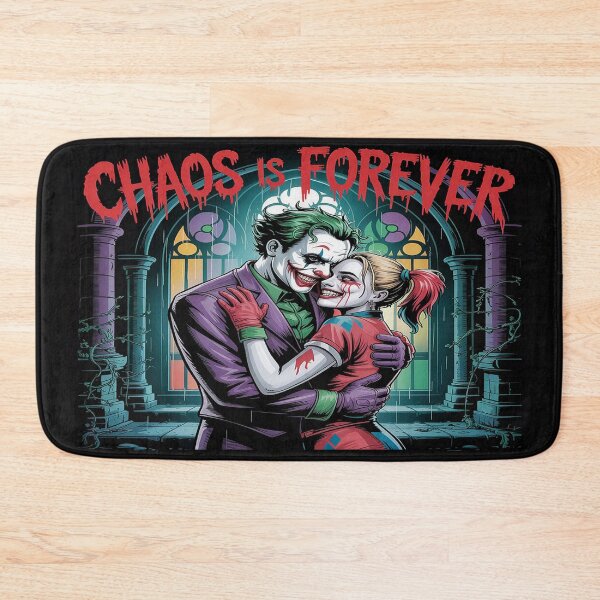 Item preview, Chaos Is Forever - Joker and Harley Quinn Gothic Cathedral Embrace Art designed and sold by Midnight Veil Designs.